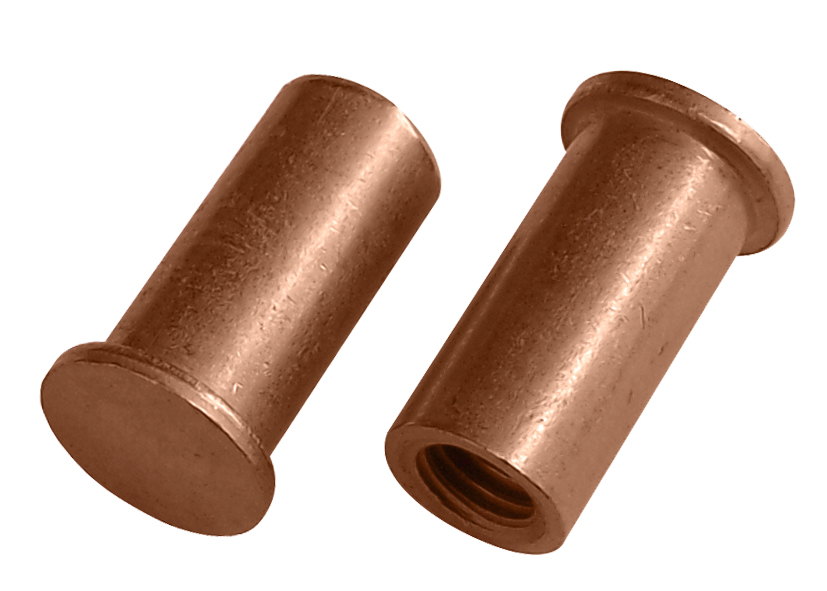 IS-innerthreaded studs Steel 4.8 coppered
